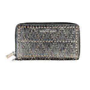 Michael Kors Black and Metal Studded Wallet